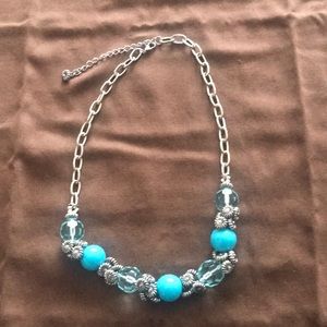 Beautiful Silver & Aqua  necklace